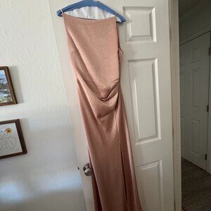 Bec + Bridge Blush Satin Maxi Dress – Size US 8 – Draped Slip Dress – Formal